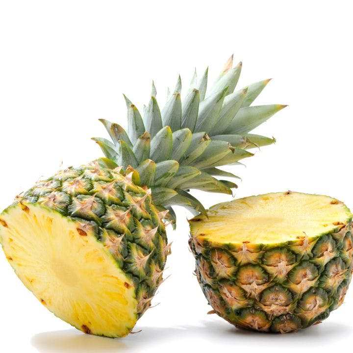 pineapple cut in two pieces